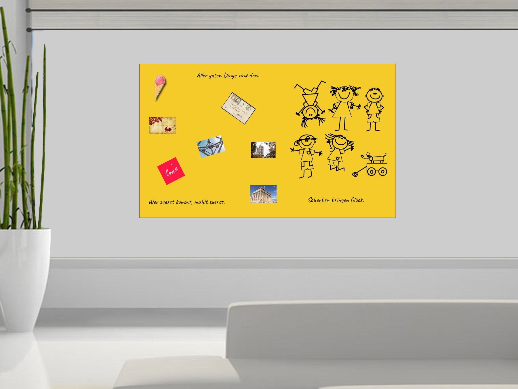 200x120cm | Whiteboard-Folie selbstklebend & magnetisch | gelb